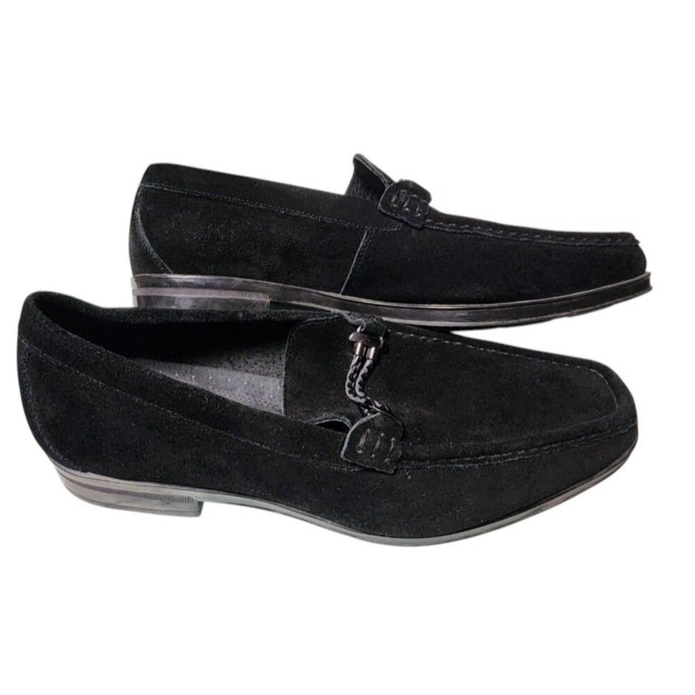 Stacy Adams Black Suede 'Neville' Loafers Size 9.5